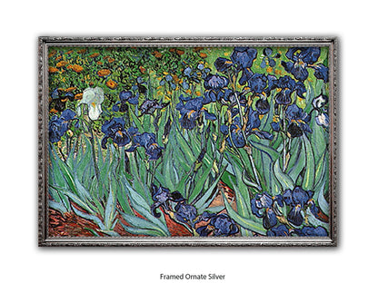 Irises by Van Gogh Poster Print | Vincent Van Gogh Wall Art | Classic Post-Impressionist Botanical Print | Purple Iris Garden Artwork
