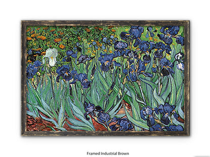 Irises by Van Gogh Poster Print | Vincent Van Gogh Wall Art | Classic Post-Impressionist Botanical Print | Purple Iris Garden Artwork