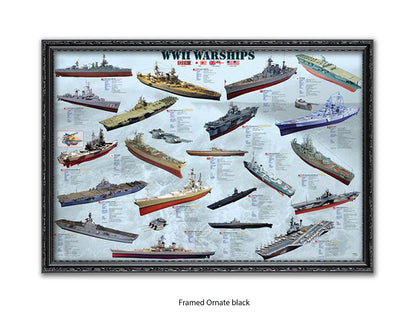 World War II Warships Naval Poster
