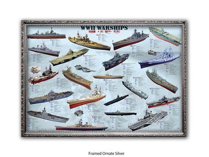 World War II Warships Naval Poster
