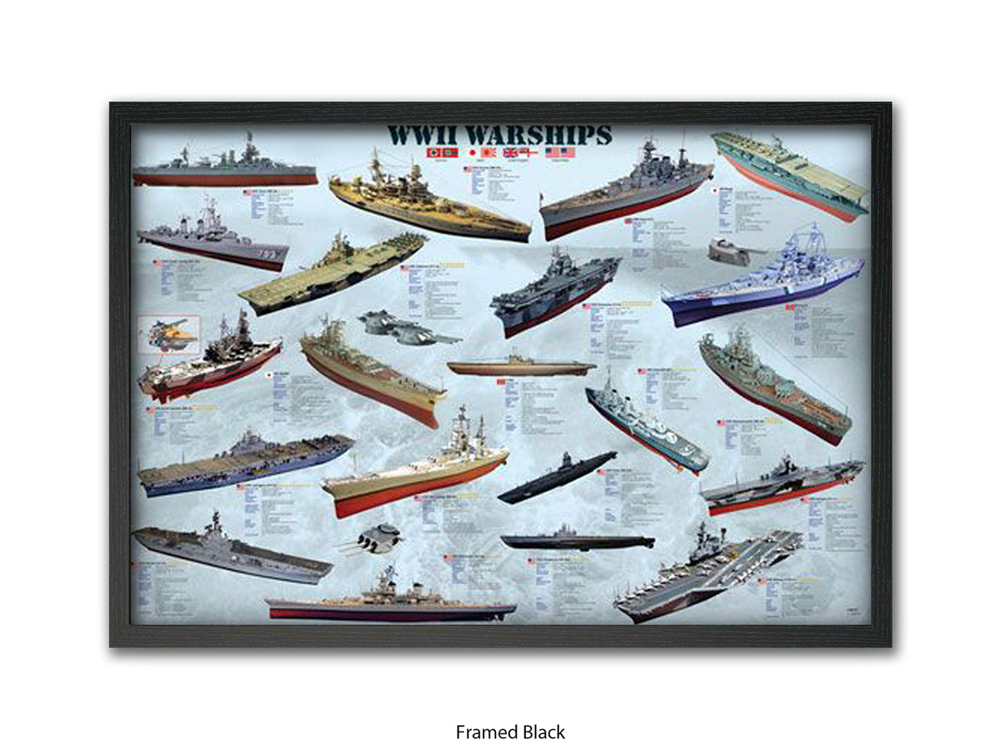 World War II Warships Naval Poster