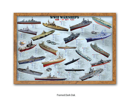 World War II Warships Naval Poster