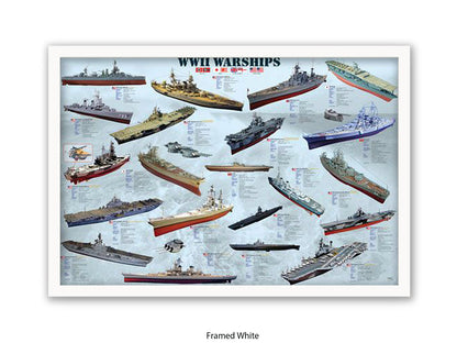 World War II Warships Naval Poster