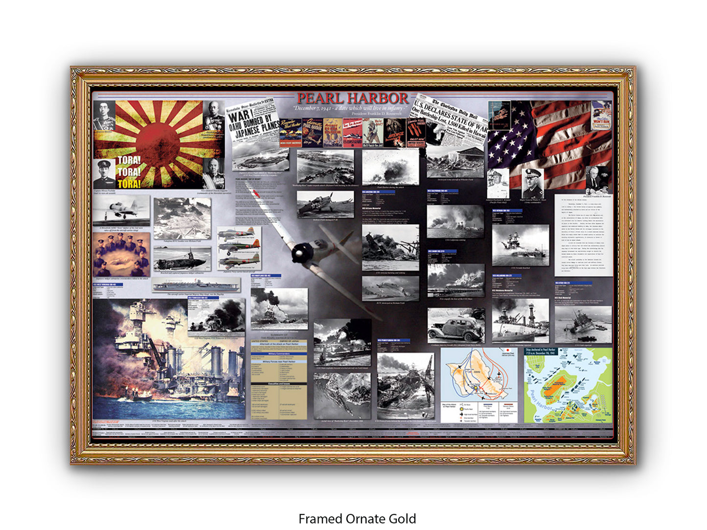 Pearl Harbour WWII History Poster Print