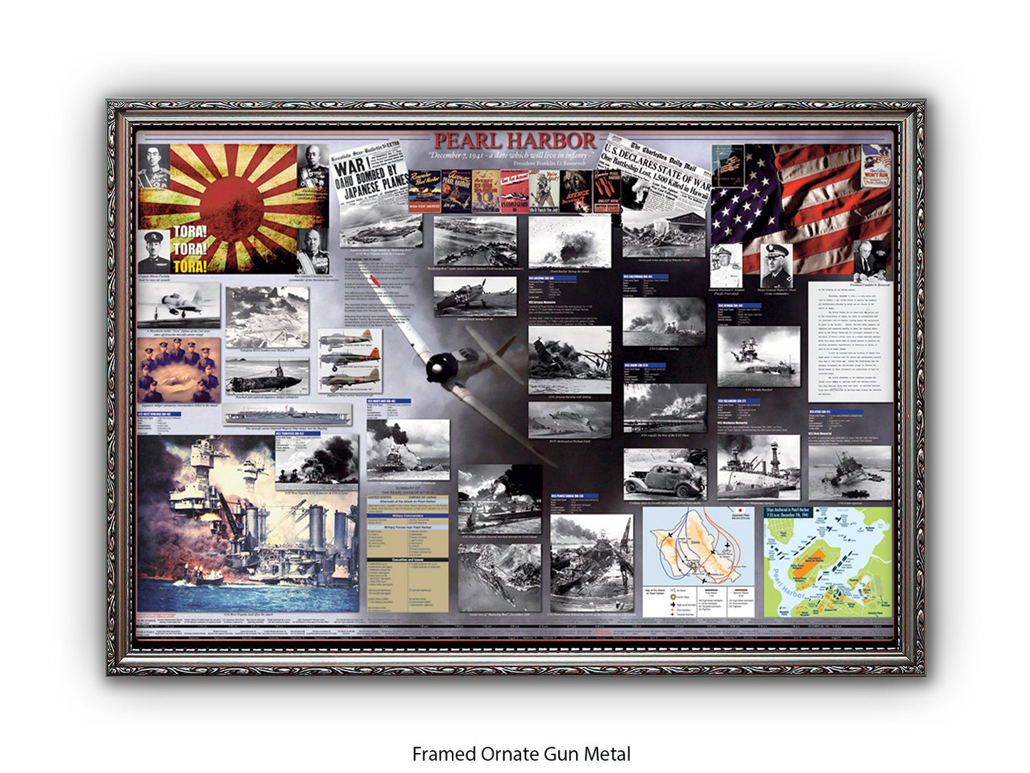 Pearl Harbour WWII History Poster Print