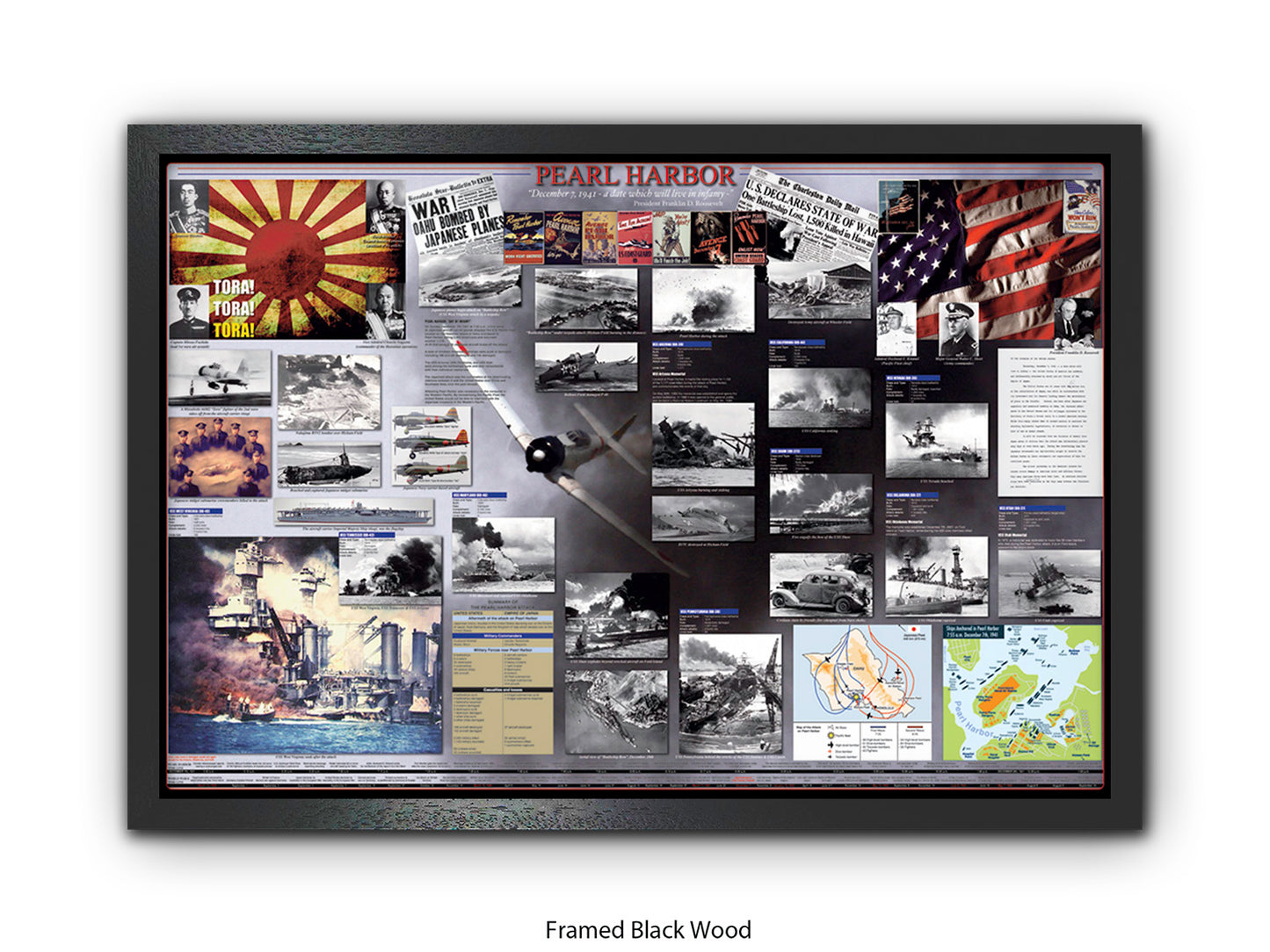 Pearl Harbour WWII History Poster Print