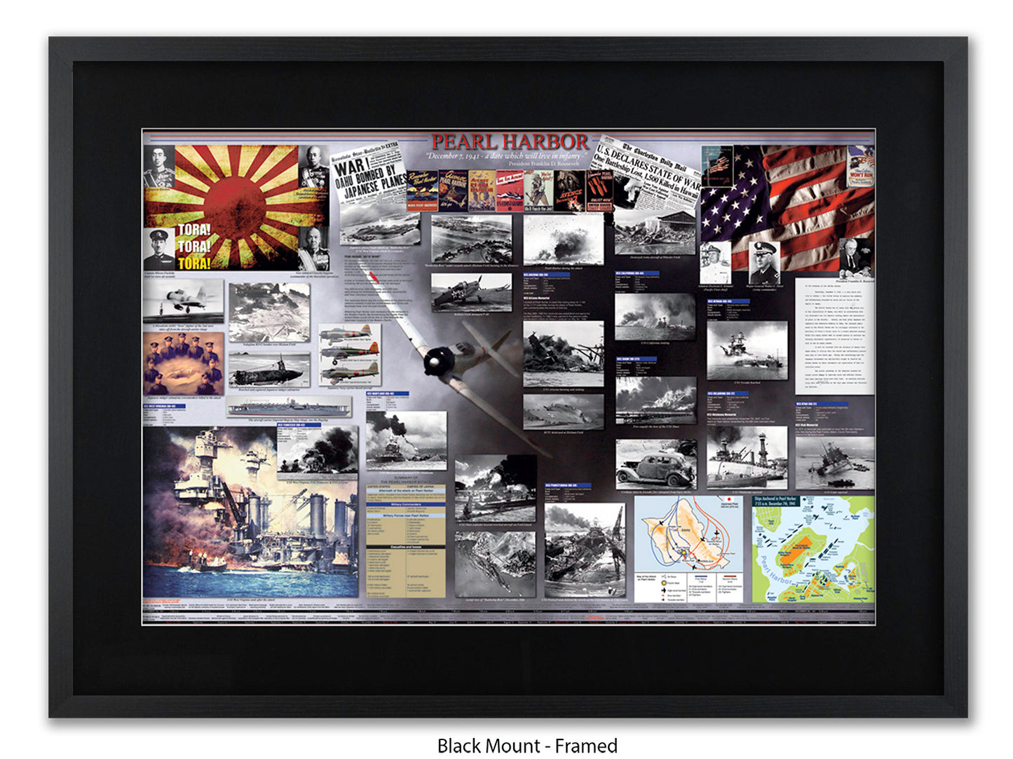 Pearl Harbour WWII History Poster Print