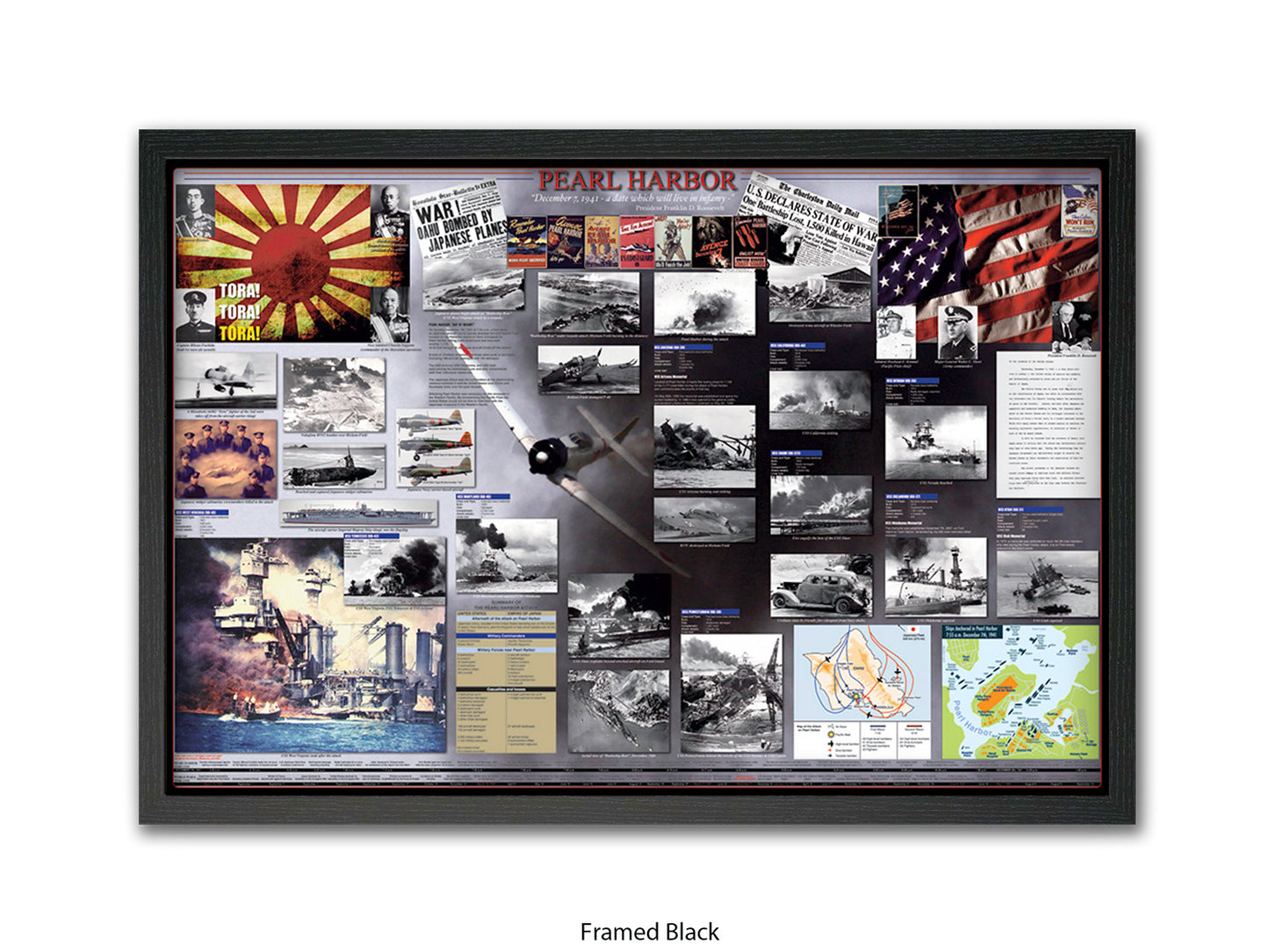 Pearl Harbour WWII History Poster Print