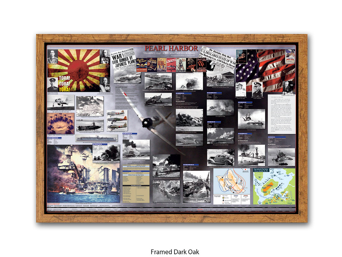 Pearl Harbour WWII History Poster Print