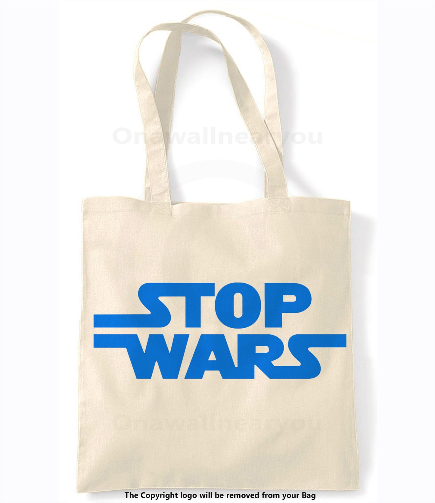 Stop Wars ( Blue ) - Retro Shopping Tote Bag
