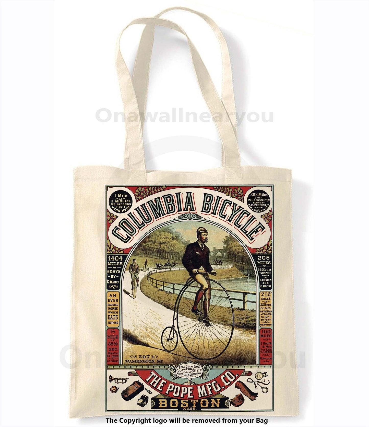 Columbia Bicycles- Retro Shopping Tote Bag