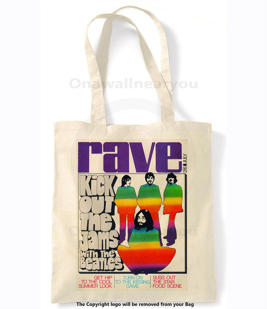 Rave - The Beatles - Retro Shopping Tote Bag