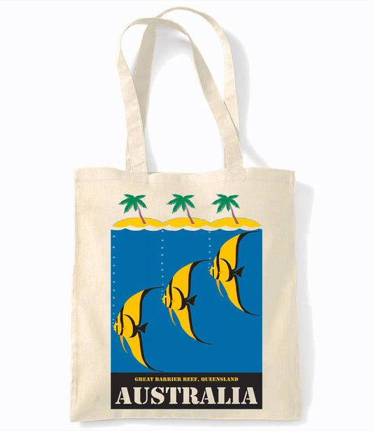 Australia - Tropical Fish  - Retro Shopping Tote Bag