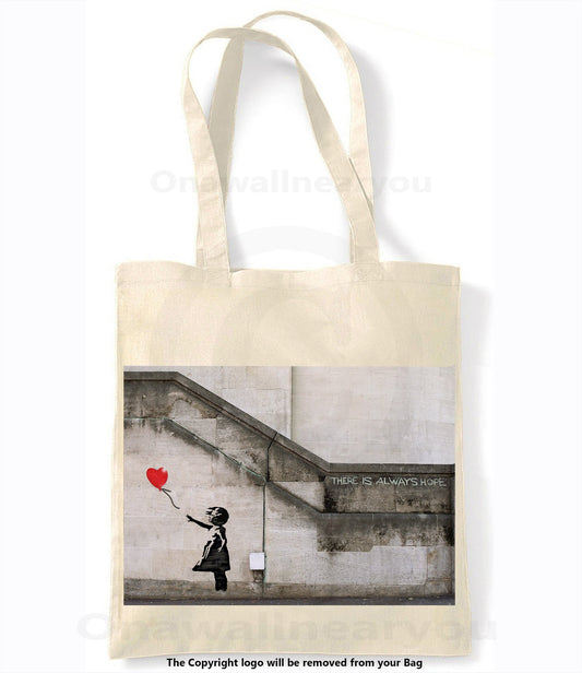 Banksy - Balloon Girl Hope-  Shopping Tote Bag