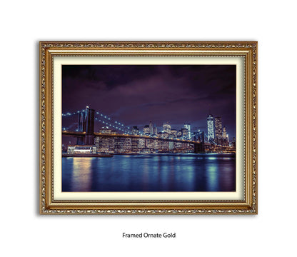 NYC Brooklyn Bridge Manhattan Skyline Assaf Frank Art Print