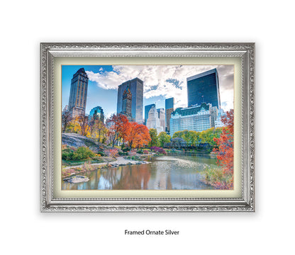 NYC Central Park Pond Colour Assaf Frank Art Print