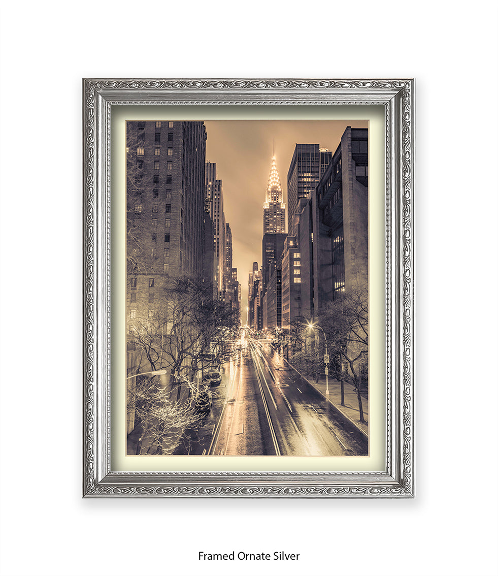 NYC Chrysler Building Vintage Assaf Frank Art Print