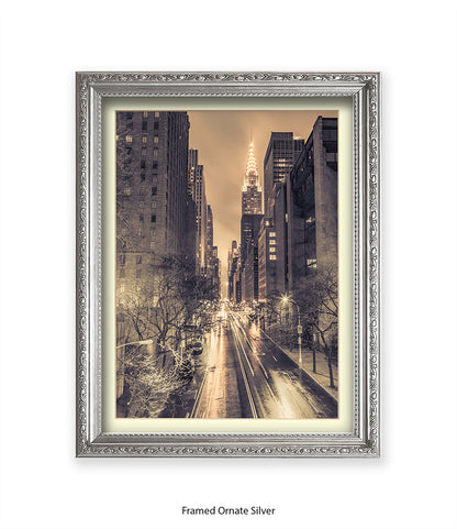 NYC Chrysler Building Vintage Assaf Frank Art Print