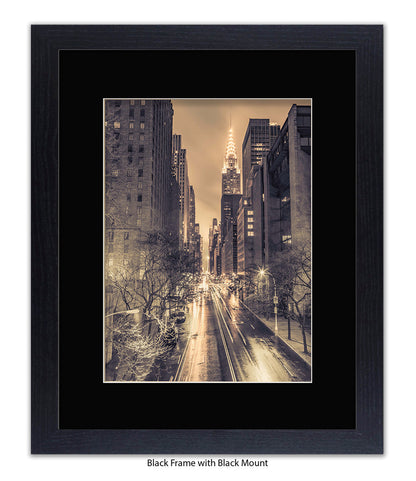 NYC Chrysler Building Vintage Assaf Frank Art Print