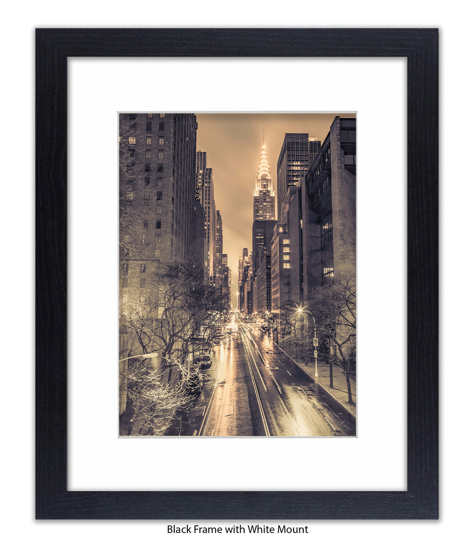 NYC Chrysler Building Vintage Assaf Frank Art Print
