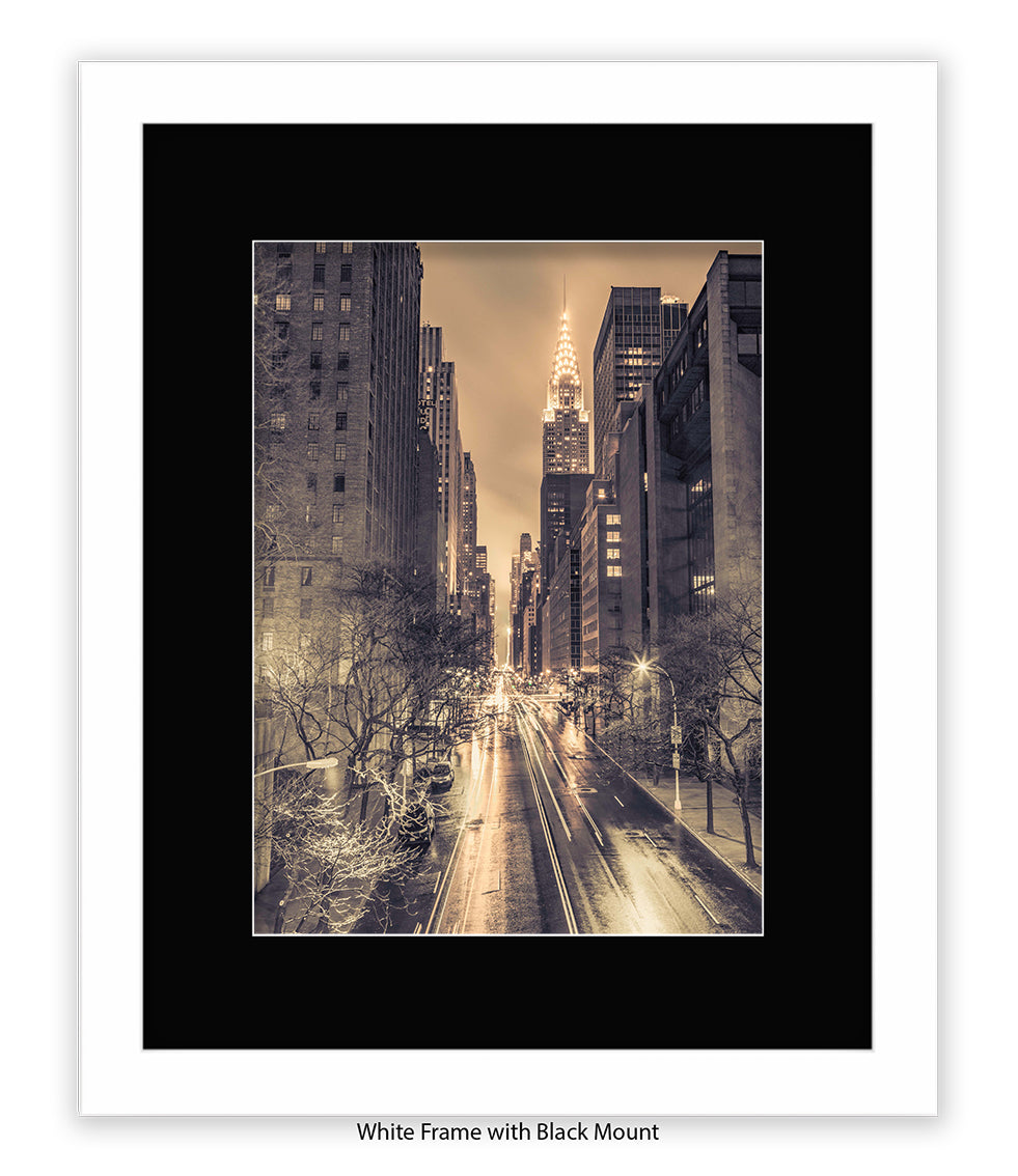 NYC Chrysler Building Vintage Assaf Frank Art Print