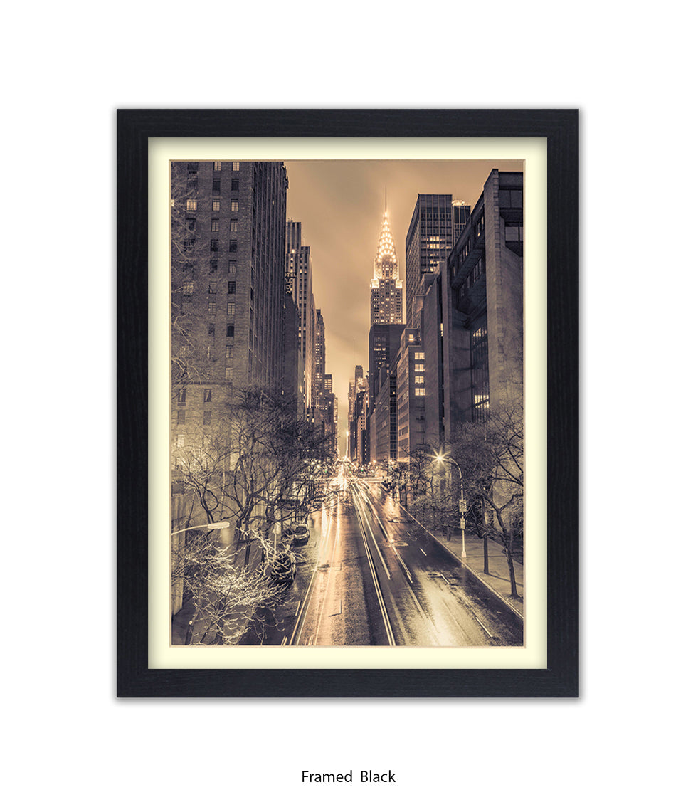 NYC Chrysler Building Vintage Assaf Frank Art Print