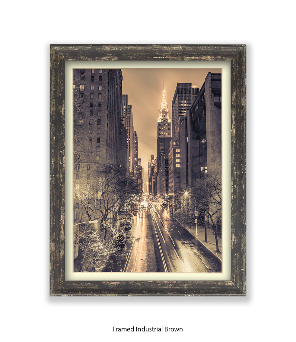 NYC Chrysler Building Vintage Assaf Frank Art Print