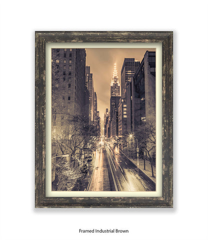 NYC Chrysler Building Vintage Assaf Frank Art Print