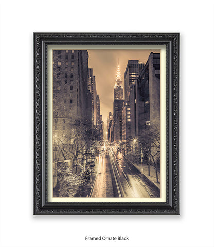 NYC Chrysler Building Vintage Assaf Frank Art Print