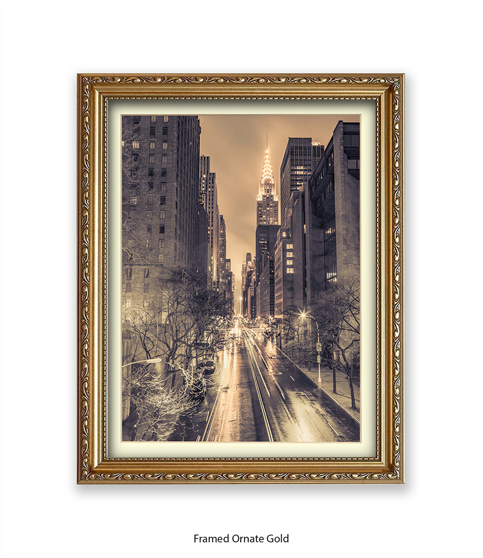 NYC Chrysler Building Vintage Assaf Frank Art Print