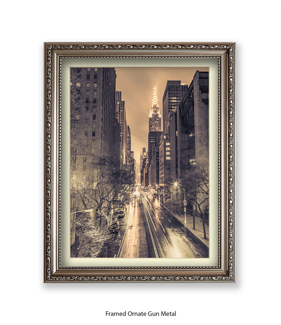 NYC Chrysler Building Vintage Assaf Frank Art Print