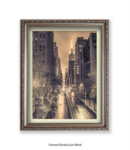 NYC Chrysler Building Vintage Assaf Frank Art Print