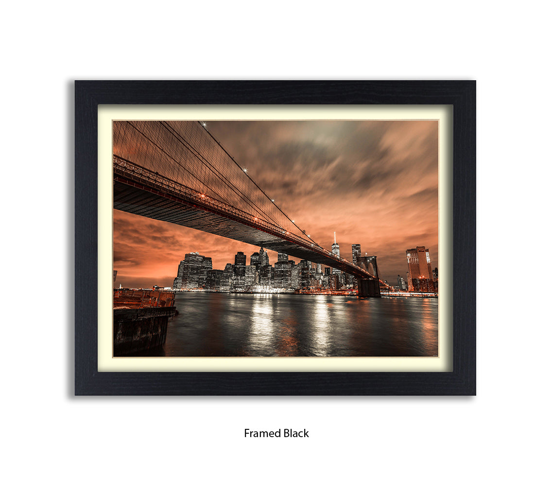 New York  Manhattan Skyline At Night Assaf Frank Art Print