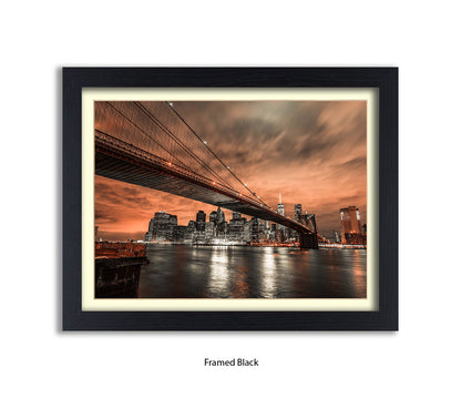 New York  Manhattan Skyline At Night Assaf Frank Art Print