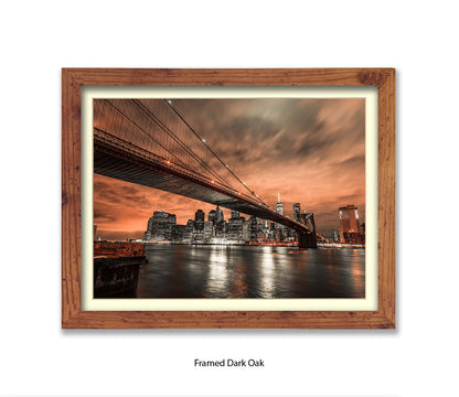 New York  Manhattan Skyline At Night Assaf Frank Art Print