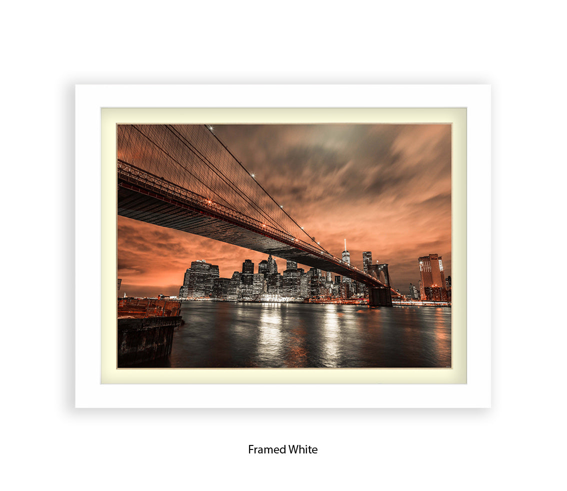 New York  Manhattan Skyline At Night Assaf Frank Art Print