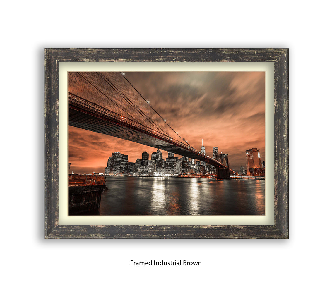 New York  Manhattan Skyline At Night Assaf Frank Art Print
