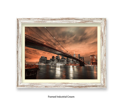 New York  Manhattan Skyline At Night Assaf Frank Art Print