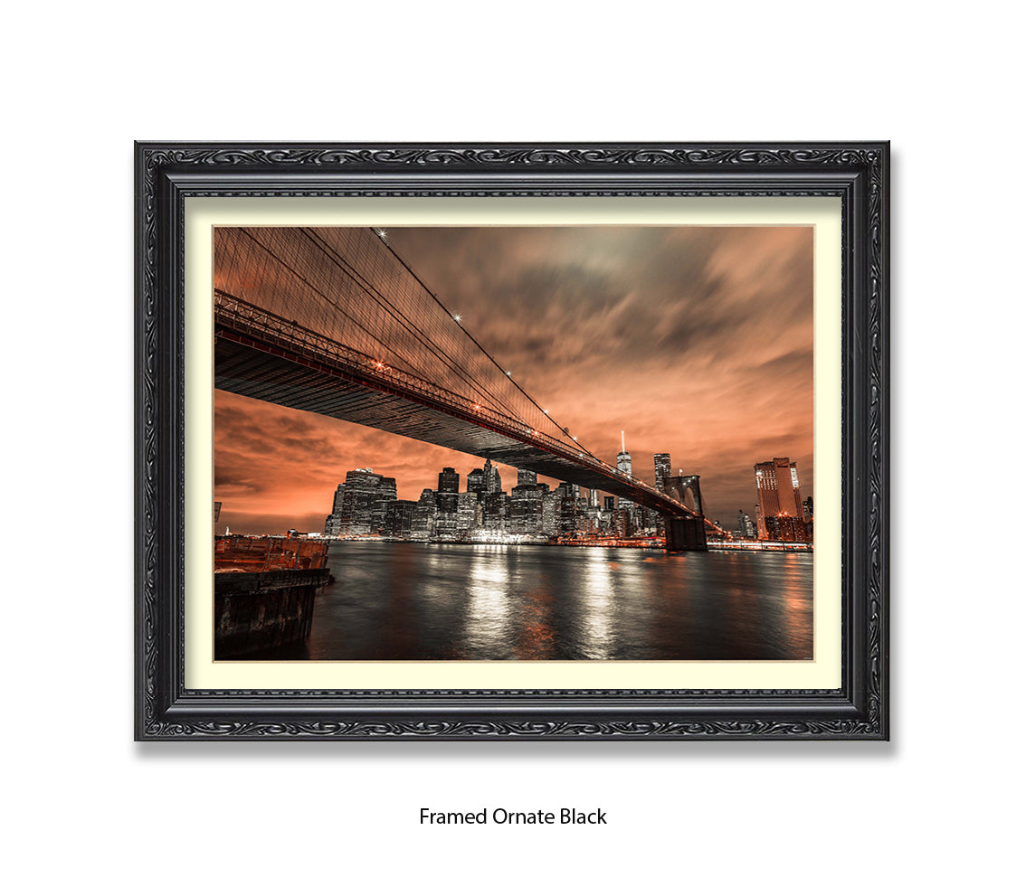 New York  Manhattan Skyline At Night Assaf Frank Art Print