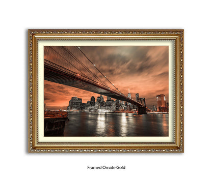 New York  Manhattan Skyline At Night Assaf Frank Art Print