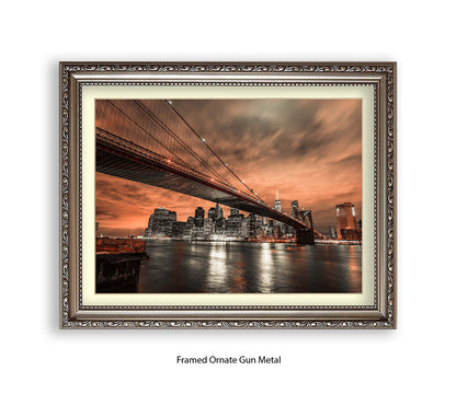 New York  Manhattan Skyline At Night Assaf Frank Art Print