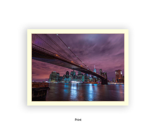 New York City Manhattan Skyline At Night Assaf Frank Art Print