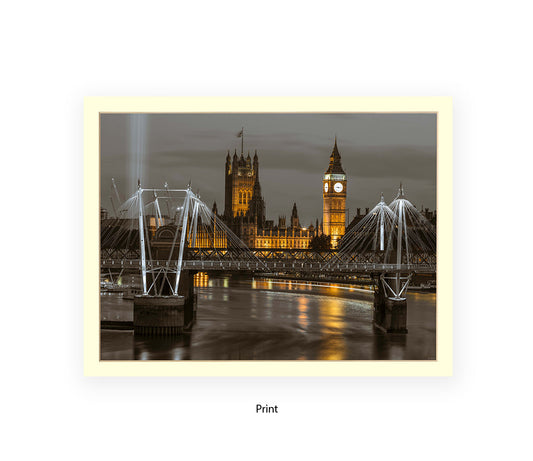 London Westminster Big Ben 9.15pm - Assaf Frank Art Print