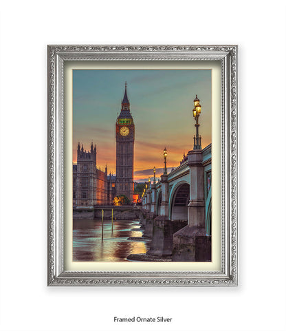 London Big Ben Westminster Bridge Sunset Colour Assaf Frank Art Print