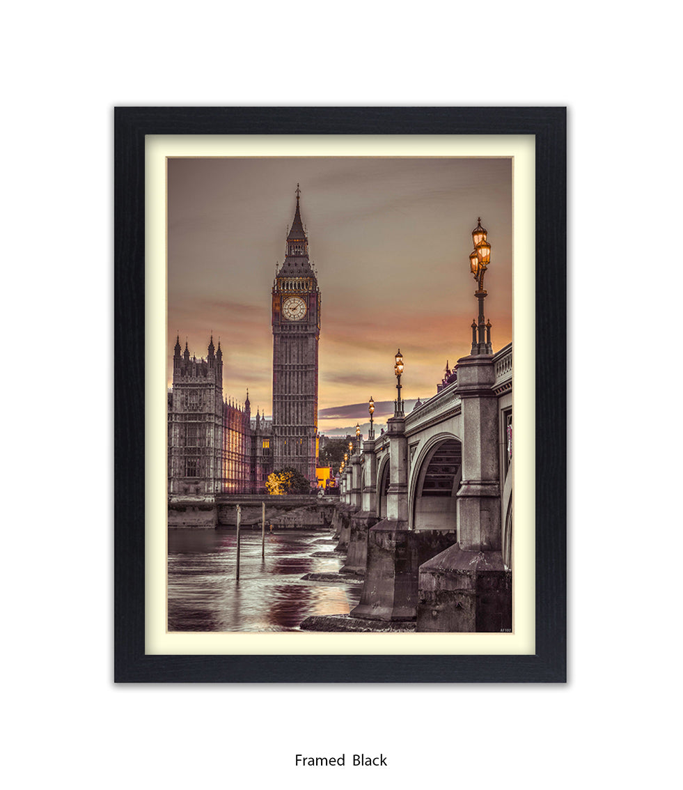 London Big Ben Westminster Bridge Assaf Frank Art Print