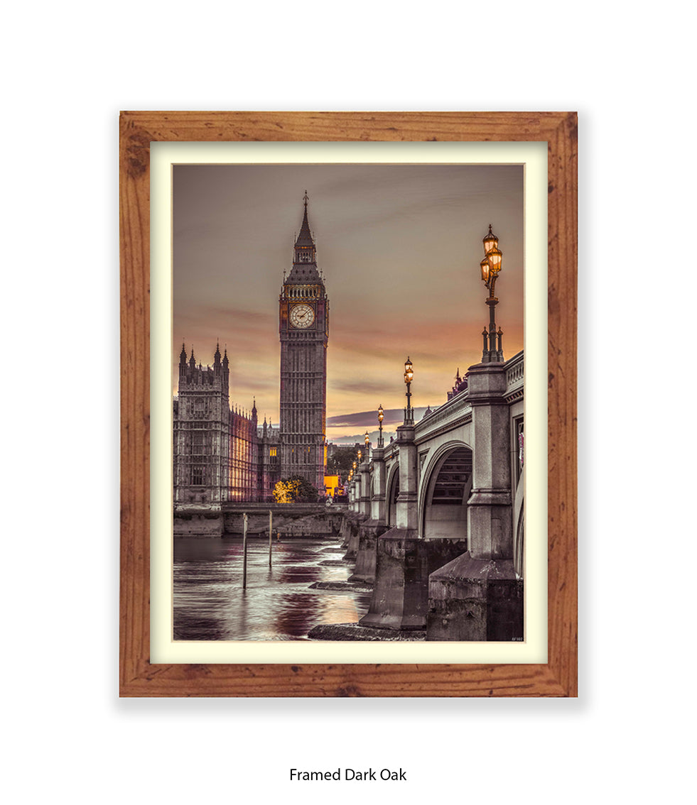 London Big Ben Westminster Bridge Assaf Frank Art Print