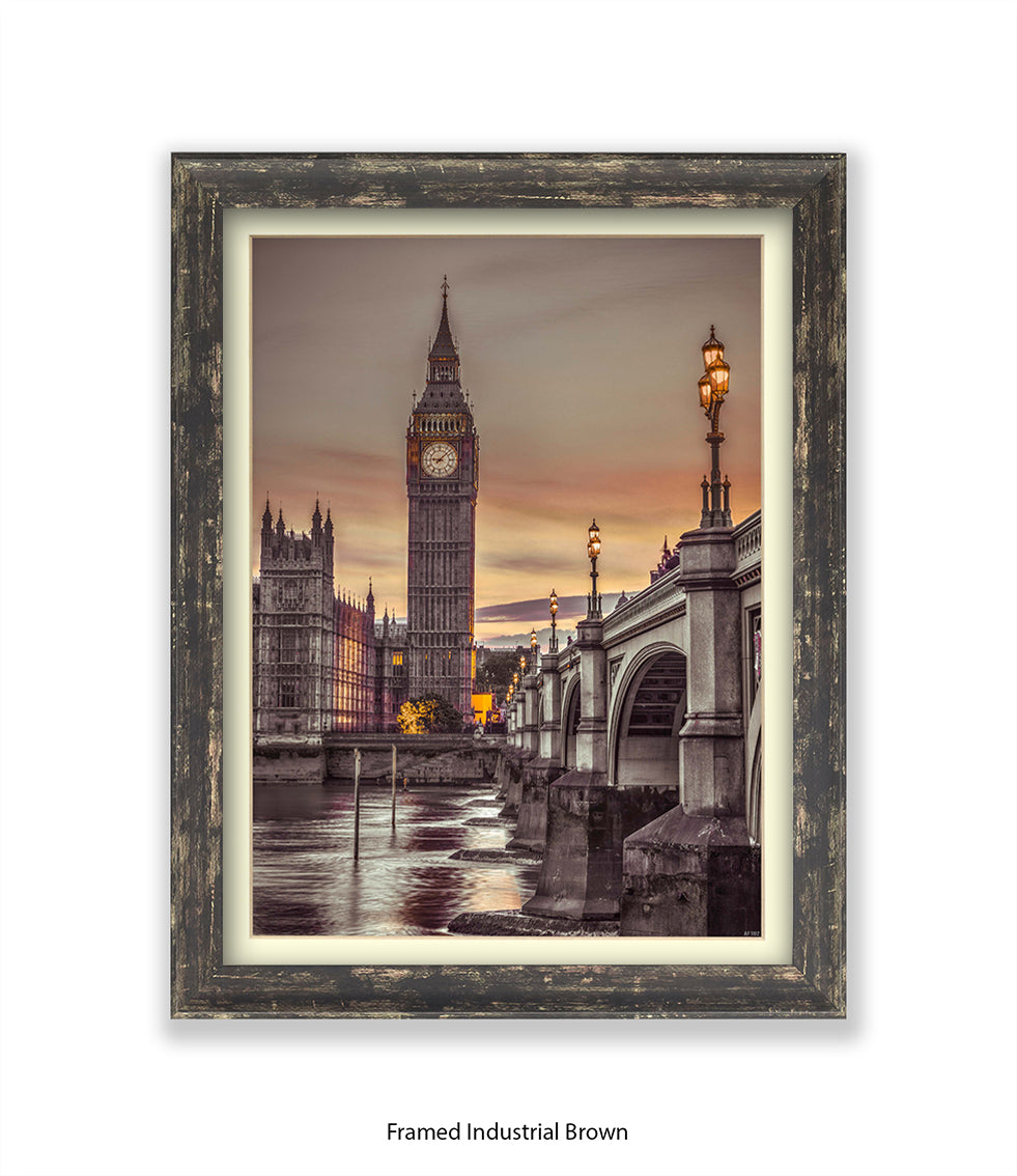 London Big Ben Westminster Bridge Assaf Frank Art Print