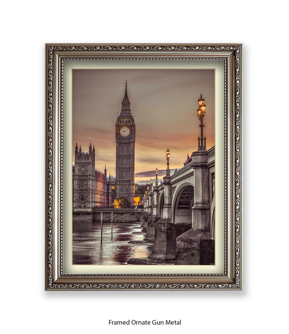 London Big Ben Westminster Bridge Assaf Frank Art Print