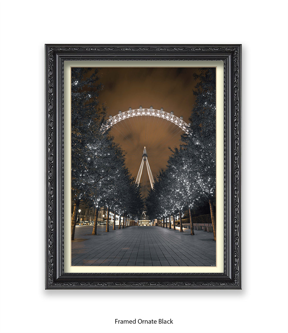 London Eye Sparkling Millenium Avenue Assaf Frank Art Print