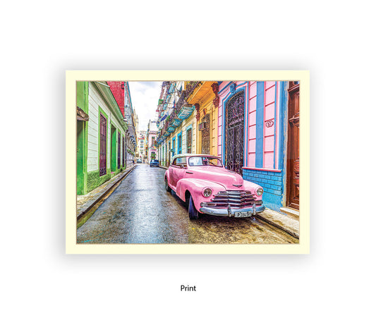 Cuba Pink Car Close Up Reg P184598 - Assaf Frank Art Print